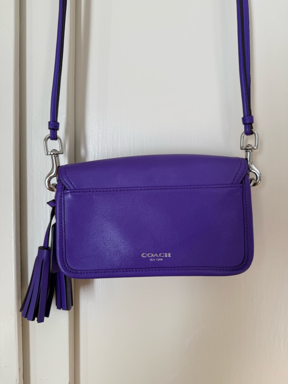Coach Royal Purple Leather Crossbody Shoulder Bag — NWOT - Picture 2 of 8